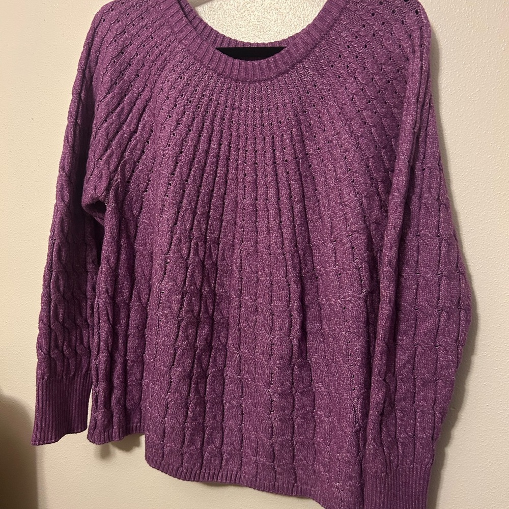 Lane Bryant Purple Cable Knit Sweater